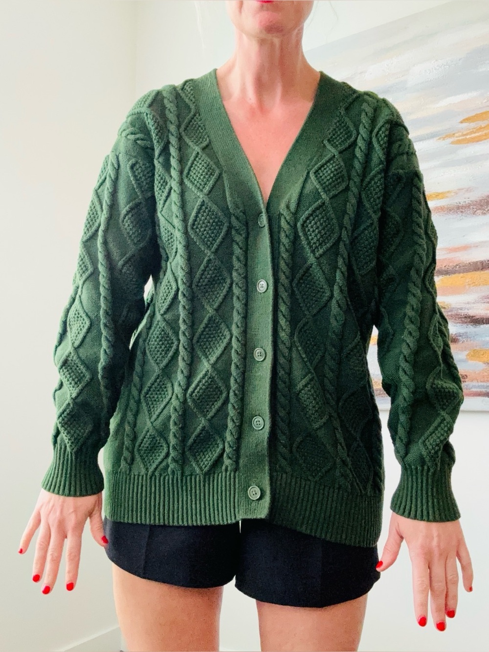 ARITZIA Sunday Best Evergreen Peggy Cardigan Size SMALL - Picture 4 of 14
